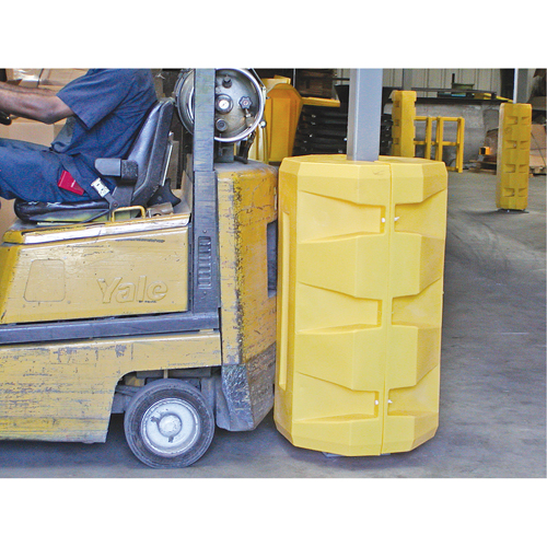 Column Protectors, 14" x 14" Inside Opening, 31" L x 31" W x 42" H, Yellow St. Lawrence Industrial & Safety Supply