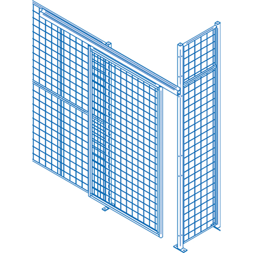 Wire Mesh Partition Components - Sliding Doors, 4' W x 8' H St. Lawrence Industrial & Safety Supply
