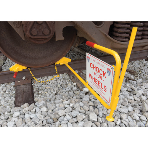 Single Rail Chock With Flag Rail Combo St. Lawrence Industrial & Safety Supply