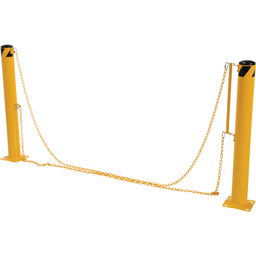 Syst&egrave;me de bornes de protection et chaînes pour quai, Acier, 42" h x 6-5/8" la, Jaune St. Lawrence Industrial & Safety Supply
