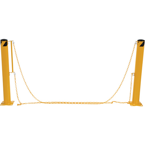 Syst&egrave;me de bornes de protection et chaînes pour quai, Acier, 42" h x 6-5/8" la, Jaune St. Lawrence Industrial & Safety Supply