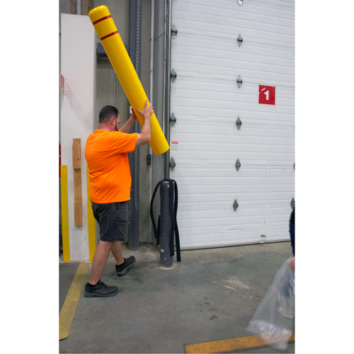 Polyethylene Bollard Cover, 6-5/8" Dia. x 60" L, Red/Yellow St. Lawrence Industrial & Safety Supply