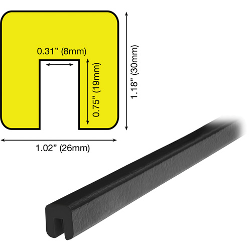 Butoir de protection de rebords mod&egrave;le G 5M, Longueur 2' (0,6096 m) St. Lawrence Industrial & Safety Supply
