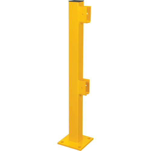 End Post for Light-Duty Guard Rails, Steel, 42" H, Safety Yellow St. Lawrence Industrial & Safety Supply