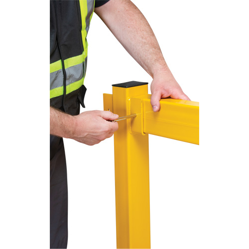 End Post for Light-Duty Guard Rails, Steel, 42" H, Safety Yellow St. Lawrence Industrial & Safety Supply