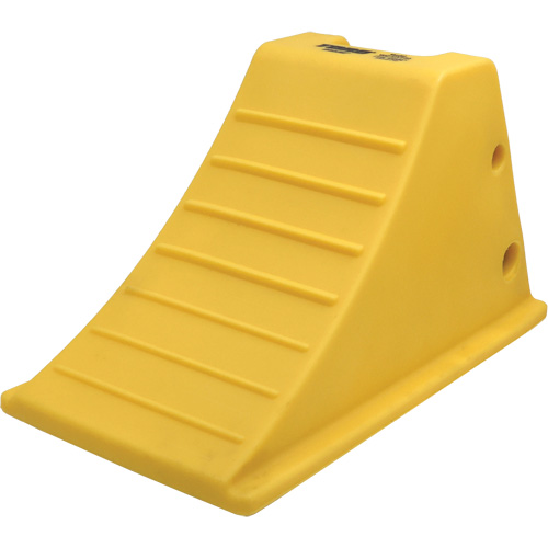 75 Ton Large Equipment Wheel Chock with Aluminum Cleats, Urethane, Yellow St. Lawrence Industrial & Safety Supply
