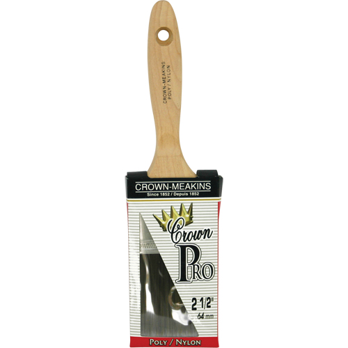 Crown Pro Angular Paint Brush, Poly/Nylon, Wood Handle, 2-1/2" Width St. Lawrence Industrial & Safety Supply