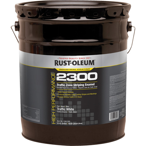 High-Performance 2300 System Traffic Zone Striping Paint, White, 5 gal., Pail St. Lawrence Industrial & Safety Supply