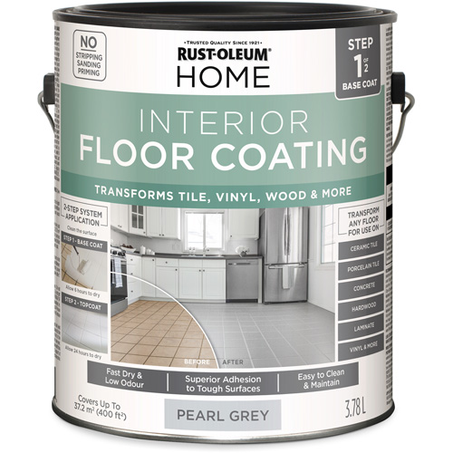 Home Interior Floor Coating System Base Coat, 3.78 L, Water-Based, Very Flat, Grey St. Lawrence Industrial & Safety Supply