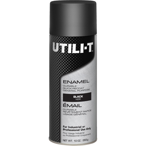 Peinture-&eacute;mail en a&eacute;rosol polyvalent UTILI-T, Noir, Brillant, 10 oz/283 g, Canette a&eacute;rosol St. Lawrence Industrial & Safety Supply