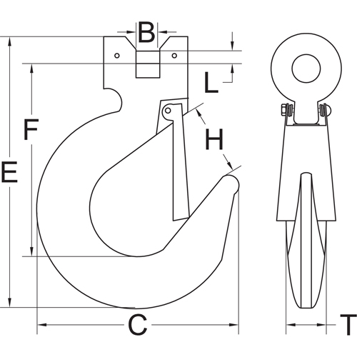 Clevis Slip Hook with Latch - Grade 70 St. Lawrence Industrial & Safety Supply
