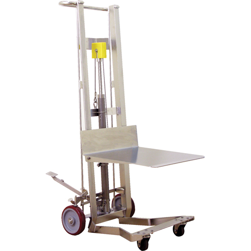 Hydraulic Platform Lift Stacker, Foot Pump Operated, 750 lbs. Capacity, 54" Max Lift St. Lawrence Industrial & Safety Supply
