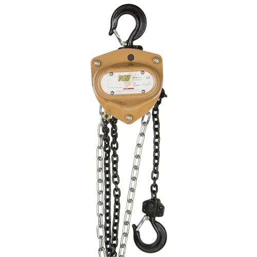 Heavy-Duty Gold Series Chain Hoist, 20' Lift, 1000 lbs. (0.5 tons) Capacity, Alloy Steel Chain St. Lawrence Industrial & Safety Supply