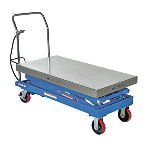 Pneumatic Hydraulic Scissor Lift Table, Steel, 47-1/4" L x 24" W, 1500 lbs. Cap. St. Lawrence Industrial & Safety Supply