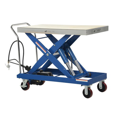 Pneumatic Hydraulic Scissor Lift Table, Steel, 47-1/2" L x 24" W, 2000 lbs. Cap. St. Lawrence Industrial & Safety Supply