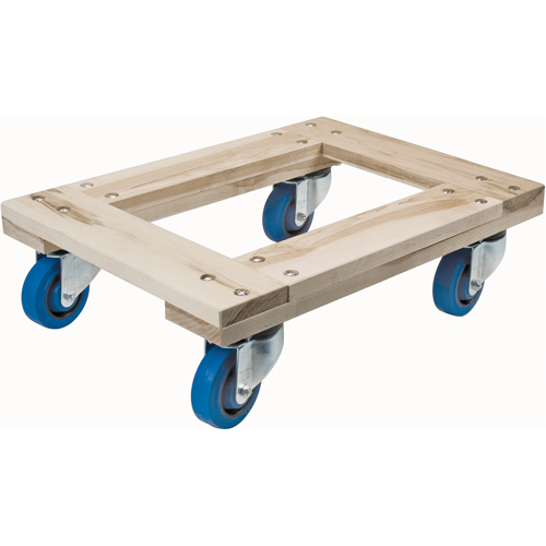 Chariots en bois franc - usage intensif, Roues en Caoutchouc, Capacit&eacute; de 1400 lb, 18" la x 24" p x 7" h St. Lawrence Industrial & Safety Supply