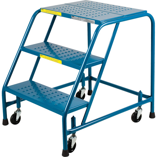 CSA-Certified Rolling Step Ladder, 3 Steps, 22" Step Width, 28" Platform Height, Steel St. Lawrence Industrial & Safety Supply