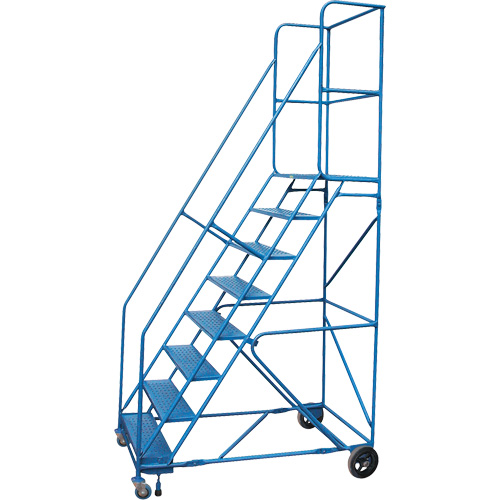 CSA-Certified Rolling Step Ladder with Locking Step, 8 Steps, 30" Step Width, 72" Platform Height, Steel St. Lawrence Industrial & Safety Supply