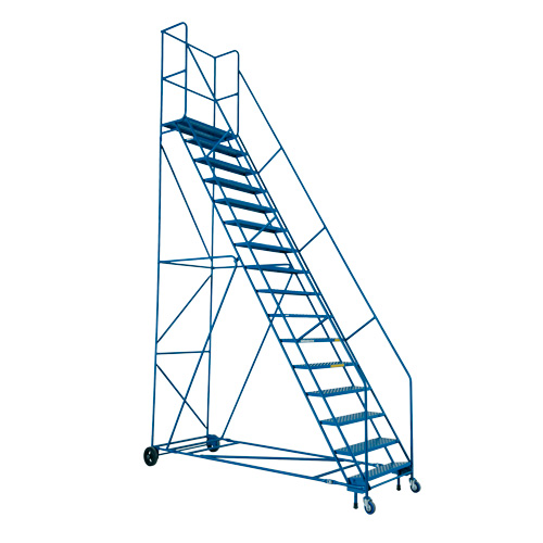 CSA-Certified Rolling Step Ladder with Locking Step, 16 Steps, 30" Step Width, 144" Platform Height, Steel St. Lawrence Industrial & Safety Supply