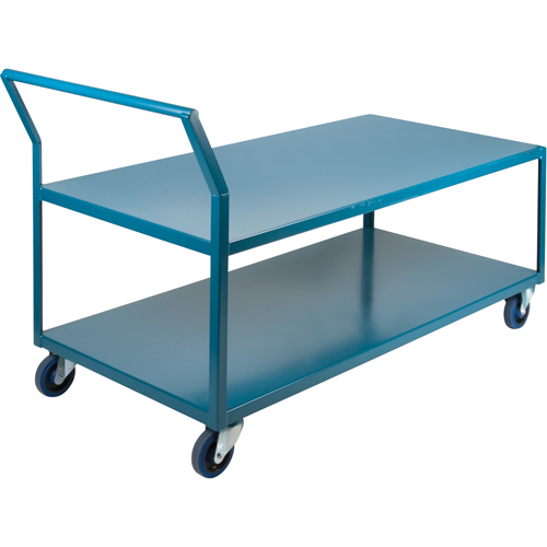 Heavy-Duty Low Profile Shop Carts, 2 Tiers, 30" W x 60" D x 40" H, 1200 lbs. Cap. St. Lawrence Industrial & Safety Supply