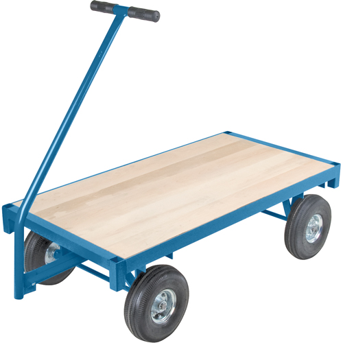 Chariots wagon ergonomiques &agrave; plateforme, 24" la x 48" lo, 45" Poign&eacute;e, 1000 lb Capacit&eacute;, 10" Dia. de roue, Pneumatique Roues St. Lawrence Industrial & Safety Supply