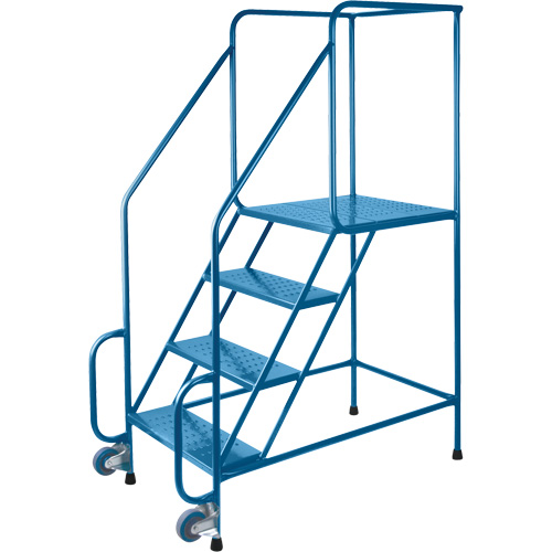 Tilt-N-Roll Ladders, Steel, 4 Steps, 22" Wide, 24" D x 38" H Top Step St. Lawrence Industrial & Safety Supply