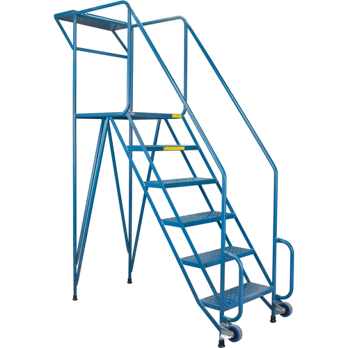 Mechanics/Maintenance Rolling Ladder, Steel, 6 Steps, 57" Platform Height St. Lawrence Industrial & Safety Supply