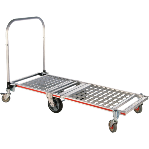 Chariot &agrave; plateforme repliable &agrave; six roues, Aluminium, 1550 lb, 61-7/8" lo x 23-1/4" la, Hauteur 39" St. Lawrence Industrial & Safety Supply