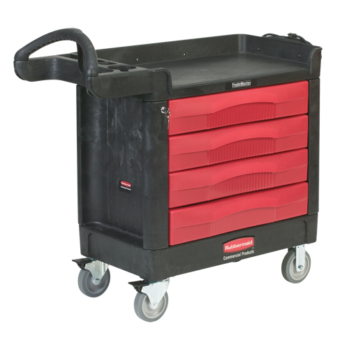 Trademaster Mobile Cabinets & Work Centres, 4 Drawers, 40-5/8" L x 18-7/8" W x 38-3/8" H, Black St. Lawrence Industrial & Safety Supply