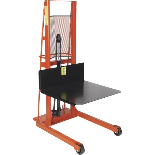 Hydraulic Platform Lift Stacker, Hand Winch Operated, 1000 lbs. Capacity, 68" Max Lift St. Lawrence Industrial & Safety Supply