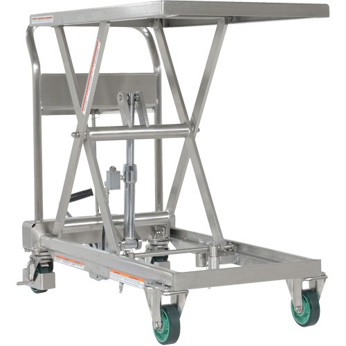 Table &eacute;l&eacute;vatrice hydraulique &agrave; ciseaux, 31-1/2" lo x 19-1/2" la, Acier inoxydable, Capacit&eacute; 550 lb St. Lawrence Industrial & Safety Supply
