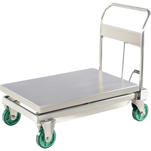 Table &eacute;l&eacute;vatrice hydraulique &agrave; ciseaux, 35-1/2" lo x 19-3/4" la, Acier inoxydable, Capacit&eacute; 1100 lb St. Lawrence Industrial & Safety Supply