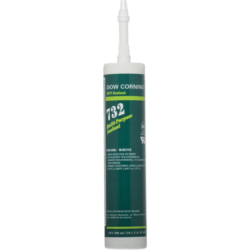 Scellant polyvalent &agrave; base de silicone Dowsil 732, 300 ml, Cartouche, Blanc St. Lawrence Industrial & Safety Supply