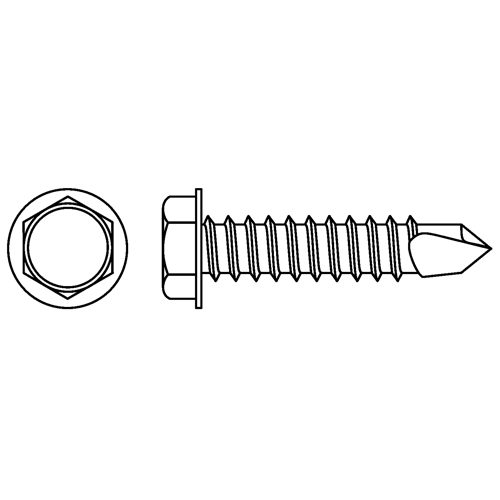 T&ecirc;te hexagonale &agrave; embase autoforeuse, #12 x 3/4" lo, Acier inoxydable St. Lawrence Industrial & Safety Supply