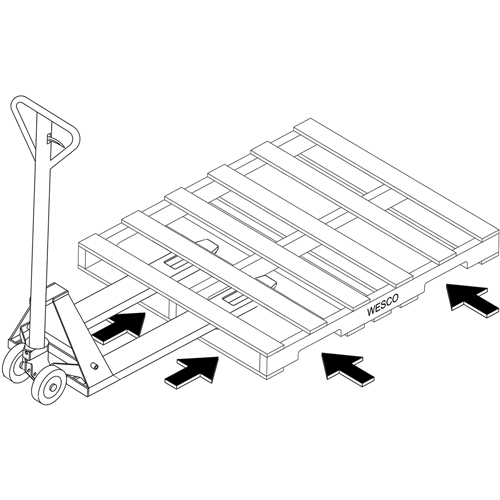 Transpalette hydraulique &agrave; 4 entr&eacute;es, 48" l x 7" la, Capacit&eacute; 4000 lb St. Lawrence Industrial & Safety Supply