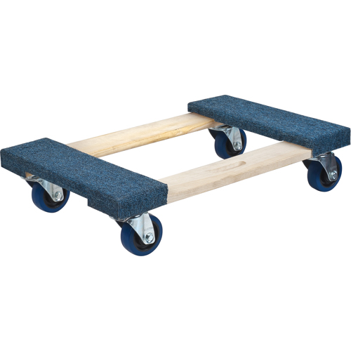 Carpeted Ends Hardwood Dolly, Wood Frame, 18" W x 24" L, 1400 lbs. Capacity St. Lawrence Industrial & Safety Supply