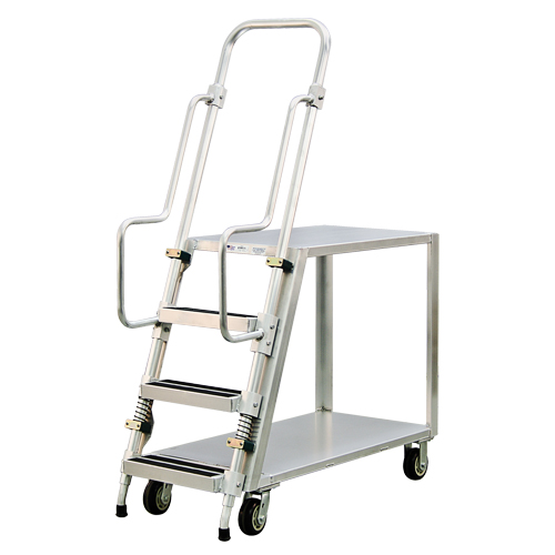 Chariot de pr&eacute;paration en aluminium avec &eacute;chelle, Aluminium, 22" la x 51-1/2" p, 2 tablettes, Capacit&eacute; 800 lb St. Lawrence Industrial & Safety Supply