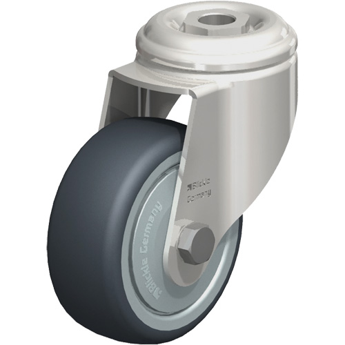 Roulette en &eacute;lastom&egrave;re thermoplastique acier inoxydable, Pivotant, Diam&egrave;tre 3-1/8" (79,5 mm), Capacit&eacute; 220 lb (100 kg) St. Lawrence Industrial & Safety Supply