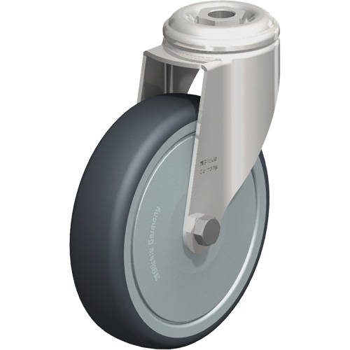 Roulette en &eacute;lastom&egrave;re thermoplastique acier inoxydable, Pivotant, Diam&egrave;tre 5" (127 mm), Capacit&eacute; 265 lb (120 kg) St. Lawrence Industrial & Safety Supply