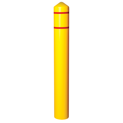 Smooth Bollard Cover With Reflective Stripes, 4" Dia. x 56" L, Yellow St. Lawrence Industrial & Safety Supply