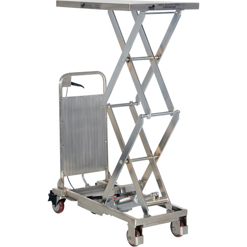 Table &eacute;l&eacute;vatrice hydraulique manuelle &agrave; ciseaux, 27-1/2" lo x 17-3/4" la, Partiellement en acier inoxydable, Capacit&eacute; 220 lb St. Lawrence Industrial & Safety Supply