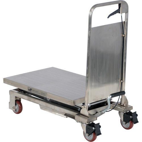 Table &eacute;l&eacute;vatrice hydraulique manuelle &agrave; ciseaux, 27-1/2" lo x 17-3/4" la, Partiellement en acier inoxydable, Capacit&eacute; 220 lb St. Lawrence Industrial & Safety Supply