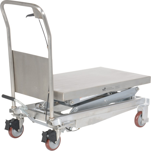 Table &eacute;l&eacute;vatrice hydraulique manuelle &agrave; ciseaux, 35-1/2" lo x 20" la, Partiellement en acier inoxydable, Capacit&eacute; 800 lb St. Lawrence Industrial & Safety Supply