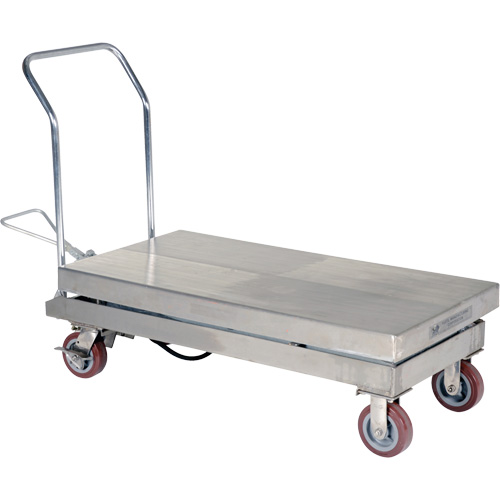 Table &eacute;l&eacute;vatrice hydraulique manuelle &agrave; ciseaux, 47" lo x 24" la, Partiellement en acier inoxydable, Capacit&eacute; 2000 lb St. Lawrence Industrial & Safety Supply