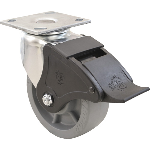 Roulette Emaxx, Pivotant avec frein, 4" (101,6 mm), Envirothane, 1000 lb (453,6 kg) St. Lawrence Industrial & Safety Supply