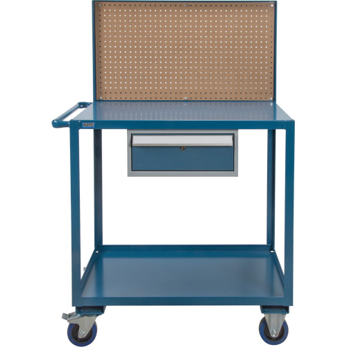 Mobile Service Cart, 2 Tiers, 24" W x 57" H x 40" D, 1200 lbs. Capacity St. Lawrence Industrial & Safety Supply