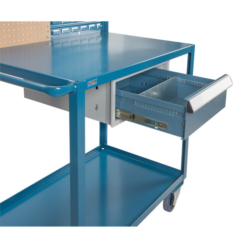 Mobile Service Cart, 2 Tiers, 24" W x 57" H x 40" D, 1200 lbs. Capacity St. Lawrence Industrial & Safety Supply