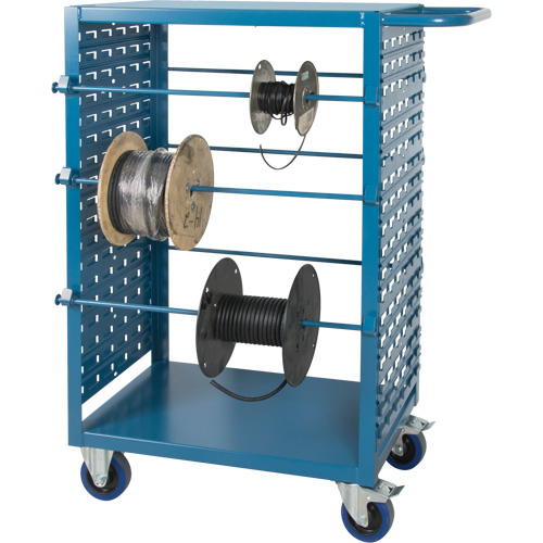 Mobile Wire Spool Cart, Steel, 6 Rod, 21" W x 48" H x 38" D, 1200 lbs. Capacity St. Lawrence Industrial & Safety Supply