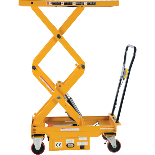 DC Powered Hydraulic Scissor Lift Elevating Cart, Steel, 39-3/4" L x 20-1/2" W, 1000 lbs. Capacity St. Lawrence Industrial & Safety Supply