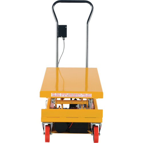DC Powered Hydraulic Scissor Lift Elevating Cart, Steel, 39-3/4" L x 20-1/2" W, 1000 lbs. Capacity St. Lawrence Industrial & Safety Supply